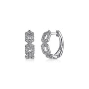 Gabriel & Co. 14K White Gold Layered Diamond Huggie Hoop Earrings