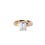 14k Yellow Gold Emerald Cut Diamond Engagement Ring - 2.24cttw