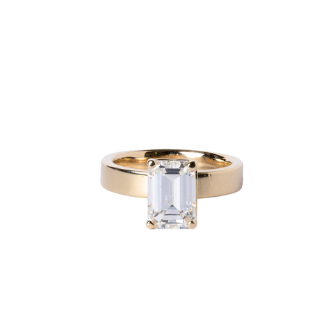 14k Yellow Gold Emerald Cut Diamond Engagement Ring - 2.24cttw