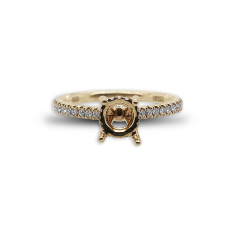 14k Yellow Gold Diamond Engagement Ring w/Hidden Halo
