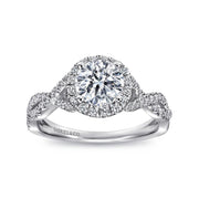 Gabriel & Co. Marissa - 14K White Gold Round Halo Diamond Engagement Ring