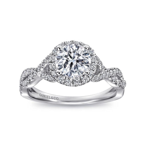Gabriel & Co. Marissa - 14K White Gold Round Halo Diamond Engagement Ring