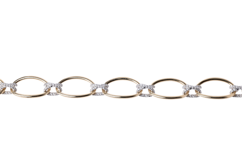 14k Yellow Gold Oval Link Bracelet -.99cttw