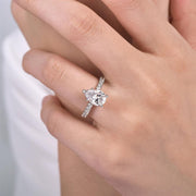 Gabriel & Co. Alina - 14K White Gold Hidden Halo Pear Shape Diamond Engagement Setting