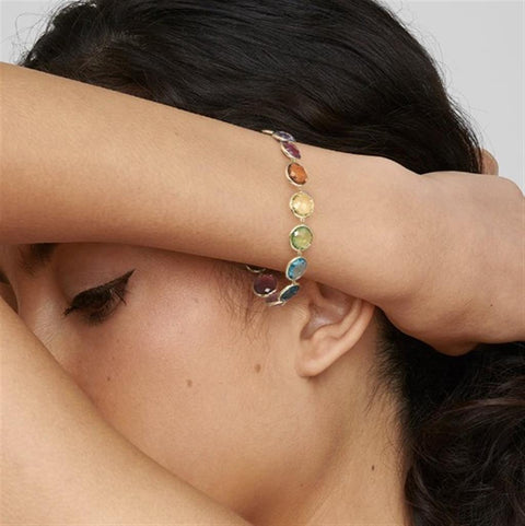 Ippolita Lollipop All-Stone Flexible Bracelet - 18k Yellow Gold in Rainbow