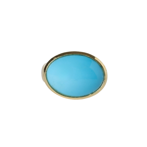 Lauren K. 18k Yellow Gold Bezel Set Turqouise Ring
