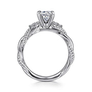 Gabriel & Co Catalina - 14K White Gold Round Twisted Diamond Engagement Ring
