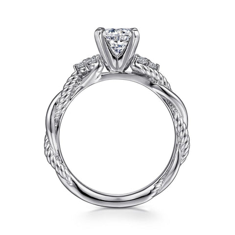 Gabriel & Co Catalina - 14K White Gold Round Twisted Diamond Engagement Ring