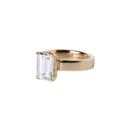 14k Yellow Gold Emerald Cut Diamond Engagement Ring - 2.24cttw