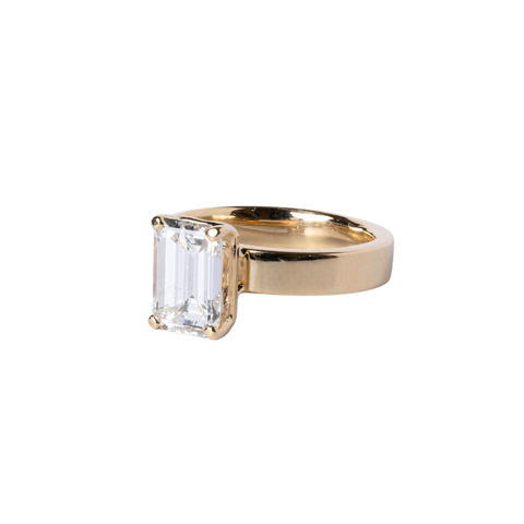 14k Yellow Gold Emerald Cut Diamond Engagement Ring - 2.24cttw