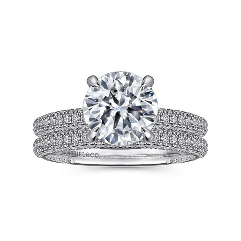 Gabriel & Co Alinna - 14K White Gold Round Diamond Engagement Ring