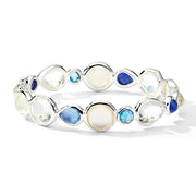 Ippolita Sterling Silver Hinged Bangle Bracelet with Multi Stone