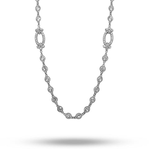 18k White Gold Diamond Necklace - 14.80cttw