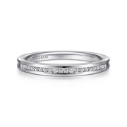 Gabriel & Co. 14K White Gold Channel Set Diamond Wedding Band - 0.11cttw