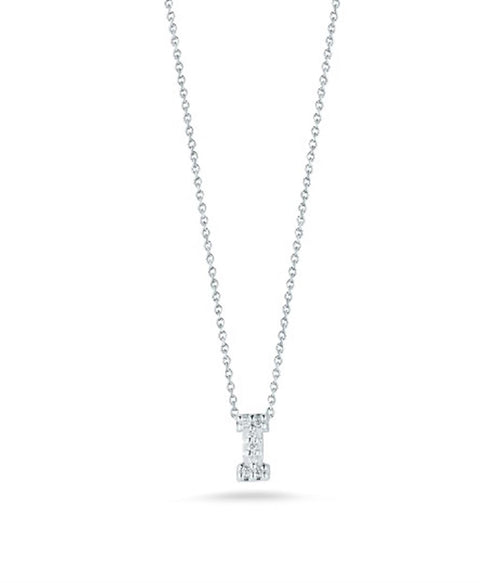 Roberto Coin18k White Gold Diamond Love Letter "I" Necklace - .03cttw