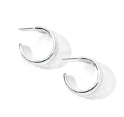 Ippolita Classico Small Hammered Hoop Earrings with Tapered Ends - 925 Silver