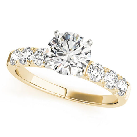 14K Yellow Gold Two-Tone Diamond Engagement Ring