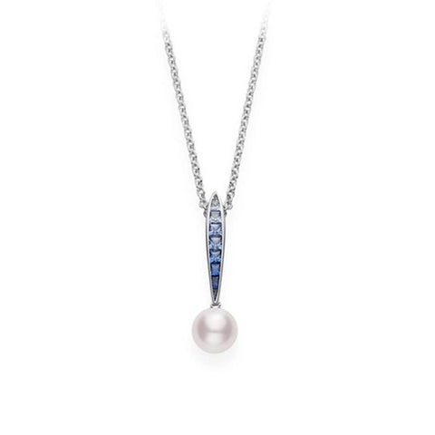 Mikimoto Akoya Cultured Pearl Ocean Pendant with Sapphire