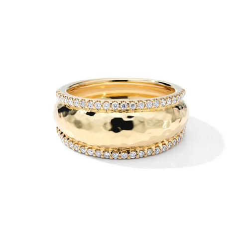 Ippolita Goddess Dome Ring in 18K Gold with Diamonds