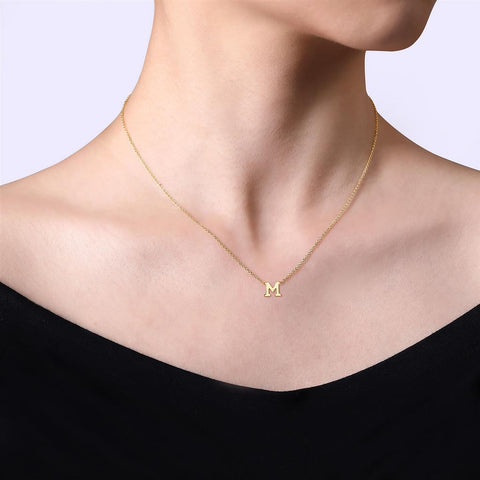 Gabriel & Co 14K Yellow Gold "M" Initial Necklace