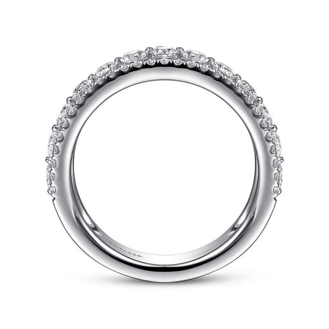 Gabriel & Co. 14k White Gold Wide Diamond Band - 1.11cttw