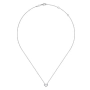 Gabriel & Co 14k White Gold Diamond Heart Pendant Necklace -.07cttw