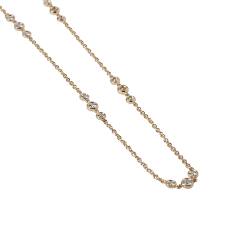 18k Yellow Gold Bezel Set Diamond Necklace - 1.20cttw