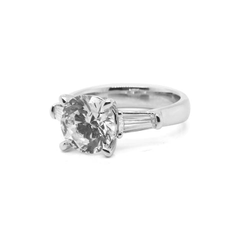 Gabriel & Co 18k White Gold 3 Stone Diamond Engagement Setting