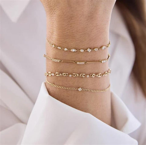 Zoe Chicco 14k Yellow Gold Bezel Set Princess Cut Diamond Bracelet - .06cttw