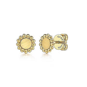 Gabriel & Co 14k Yellow Gold Round Disk Stud Earrings