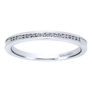 Gabriel & Co. 14K White Gold Channel Set Diamond Wedding Band - 0.11cttw
