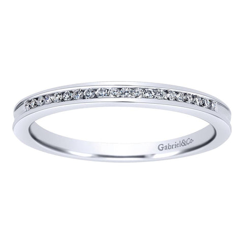 Gabriel & Co. 14K White Gold Channel Set Diamond Wedding Band - 0.11cttw