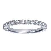 Gabriel & Co. 14k White Gold Bezel Set Diamond Band