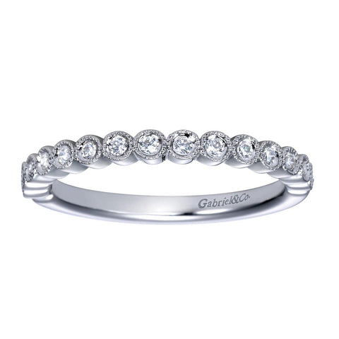 Gabriel & Co. 14k White Gold Bezel Set Diamond Band