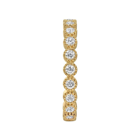 Gabriel & Co. 14k Yellow Gold Bezel Set Diamond Band - .56cttw