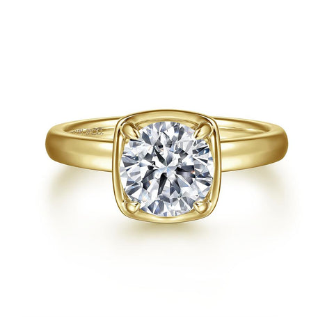 Gabriel & Co. Deedie - 14K Yellow Gold Round Diamond Engagement Ring