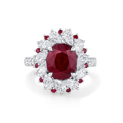18k White Gold 3.11ct Oval Cut Ruby & Diamond Ring