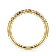 gabriel & Co. 14k Yellow Gold Contour Diamond Band - .24cttw