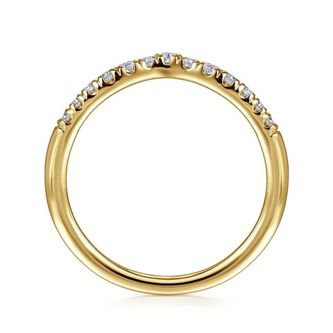 gabriel & Co. 14k Yellow Gold Contour Diamond Band - .24cttw