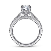 Gabriel & Co Terina - 14K White Gold Wide Band Round Diamond Channel Set Engagement Ring