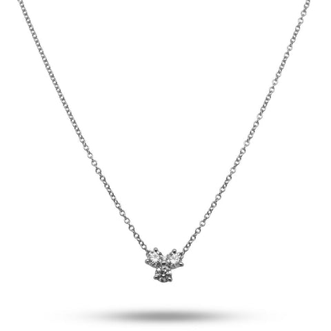 Platinum 3 Stone Diamond Necklace