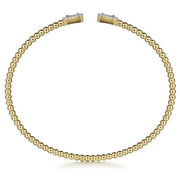 Gabriel & Co 14k Yellow Gold Baguette Diamond Bujukan Open Cuff Bracelet -.32cttw