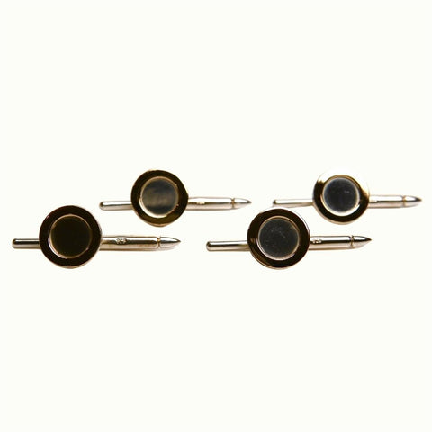 Sterling Silver and Yellow Gold Tuxedo Shirt Stay Studs