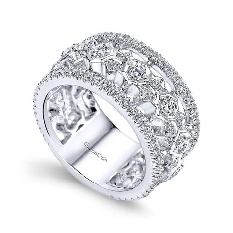 Gabriel & Co. 18K White Gold Anniversary Band - 1.10 ct