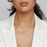 Ippolita 18k Yellow Gold Rock Candy 15 Stone Station Chain Necklace