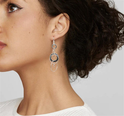 Ippolita Sterling Silver Classico Medium Hammered Jet Set Drop Earrings