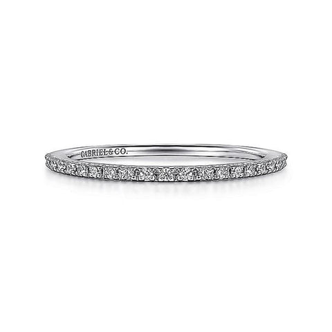 Gabriel & Co. 14k White Gold Thin Prong Set Diamond Band - .11cttw