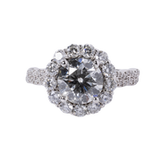 14k White Gold 1.52ct Round Diamond Halo Engagement Ring
