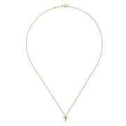 Gabriel & Co. 14k Yellow Gold Diamond Cross Necklace - .23cttw