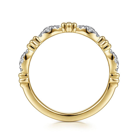 14k Yellow Gold Bujukan Diamond Marquise Ring - .19cttw
